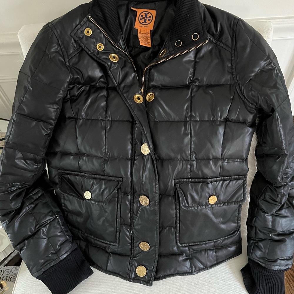 Authentic Black Tory Burch bomber/puffer coat